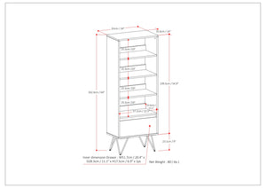 English Elm Chase Rustic Tall Bookcase in Aged Brown Acacia Wood with 4 Open Shelves, Drawer & Iron Legs B136P158525