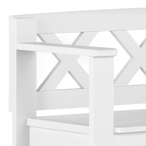 English Elm Amherst Solid Wood 36" Entryway Storage Bench – Stylish White Design With Hidden Storage Compartments B136P158354