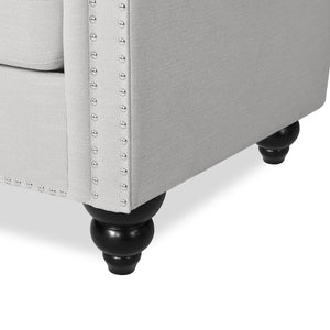 English Elm Christopher Knight Home® - SOFA Chesterfield-inspired 3-seater with deep button tufting, nailhead trim, low back and plush PU upholstery Grey 68326.00FPEBGRY