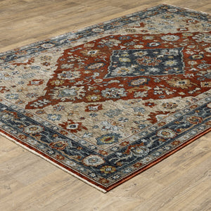 Oriental Weavers Aberdeen Indoor Area Rug - Exquisite Heirloom Design, Soft Polyester, Bohemian Charm, Jewel Tones Rust,Blue Polyester A1143h060092st