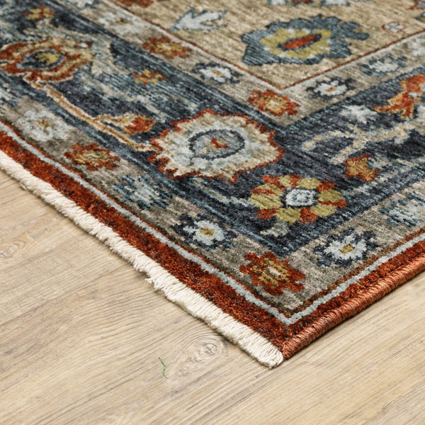 Oriental Weavers Aberdeen Indoor Area Rug - Exquisite Heirloom Design, Soft Polyester, Bohemian Charm, Jewel Tones Rust,Blue Polyester A1143h060092st