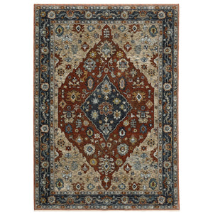 Oriental Weavers Aberdeen Indoor Area Rug - Exquisite Heirloom Design, Soft Polyester, Bohemian Charm, Jewel Tones Rust,Blue Polyester A1143h060092st