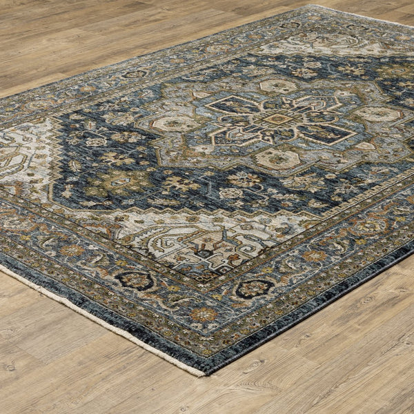 Oriental Weavers Aberdeen Indoor Area Rug - Luxurious Heirloom Textile With Rich Heritage And Bohemian Flair Blue,Taupe Polyester A1144q060092st