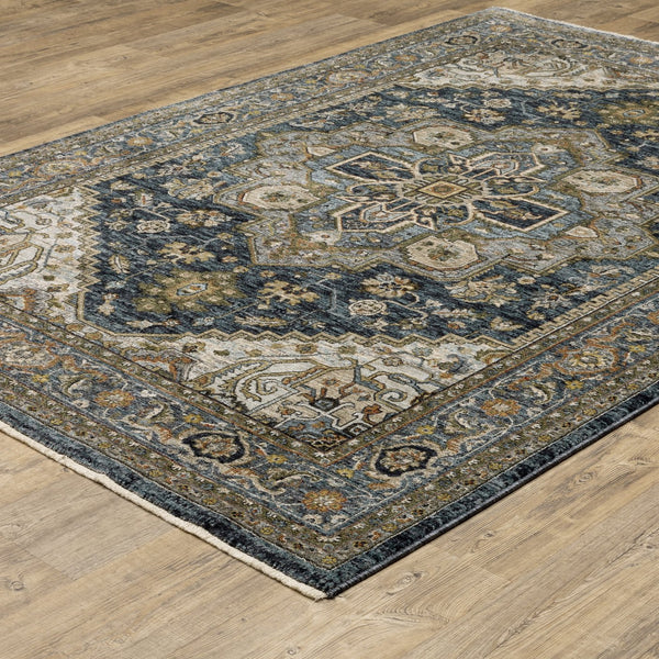 Oriental Weavers Aberdeen Indoor Area Rug - Luxurious Softness, Durable Design & Bohemian Charm For Timeless Spaces Blue,Taupe Polyester A1144q365446st