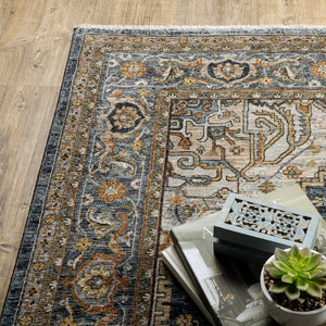 Oriental Weavers Aberdeen Indoor Area Rug - Luxurious Heirloom Textile With Rich Heritage And Bohemian Flair Blue,Taupe Polyester A1144q068235st
