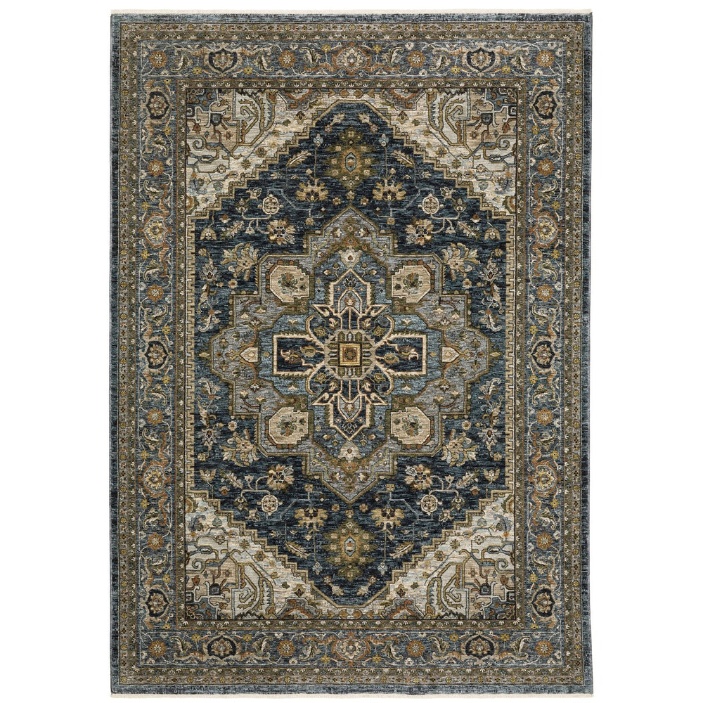 Oriental Weavers Aberdeen Indoor Area Rug - Luxurious Softness, Durable Design & Bohemian Charm For Timeless Spaces Blue,Taupe Polyester A1144q240rdst