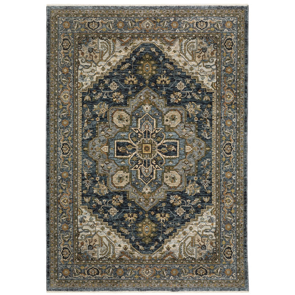 Oriental Weavers Aberdeen Indoor Area Rug - Luxurious Softness, Durable Design & Bohemian Charm For Timeless Spaces Blue,Taupe Polyester A1144q240rdst