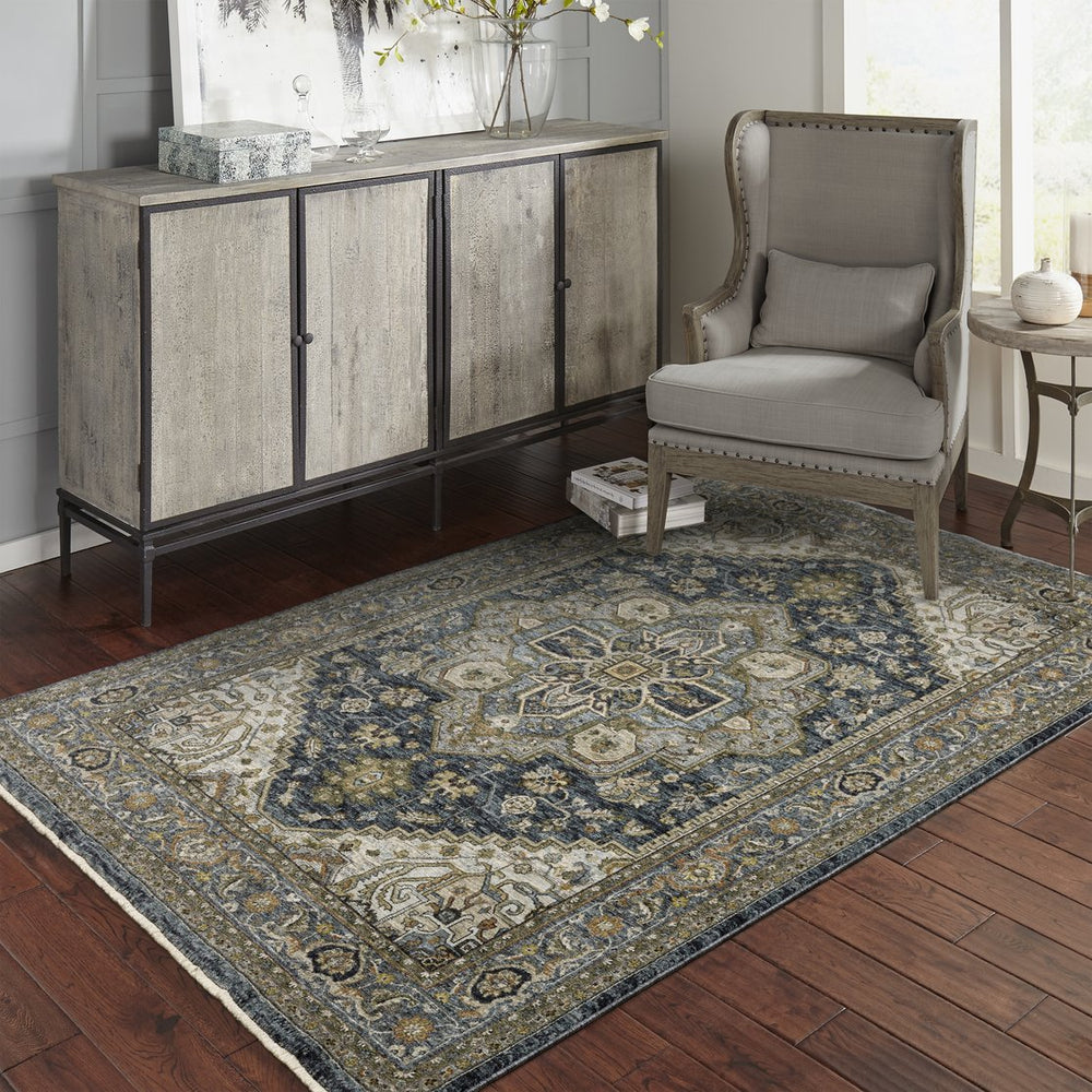 Oriental Weavers Aberdeen Indoor Area Rug - Luxurious Heirloom Textile With Rich Heritage And Bohemian Flair Blue,Taupe Polyester A1144q060092st