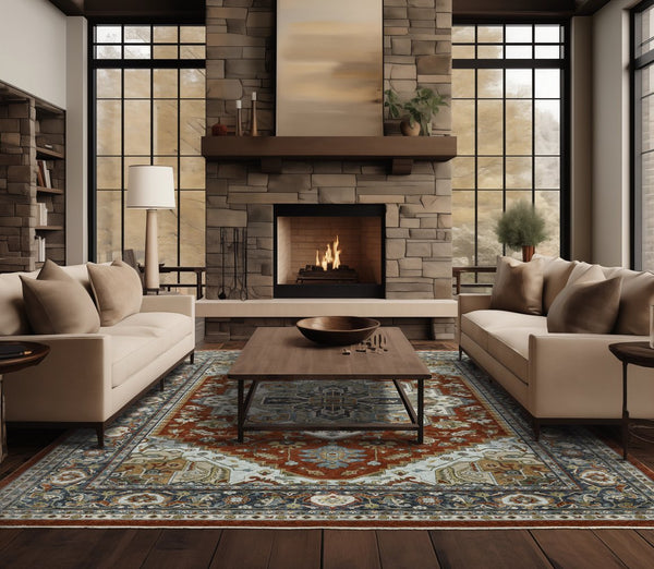 Oriental Weavers Aberdeen Indoor Area Rug - Luxurious Heirloom Design In Rich Jewel Tones For Timeless Elegance Red,Blue Polyester A1144r100153st