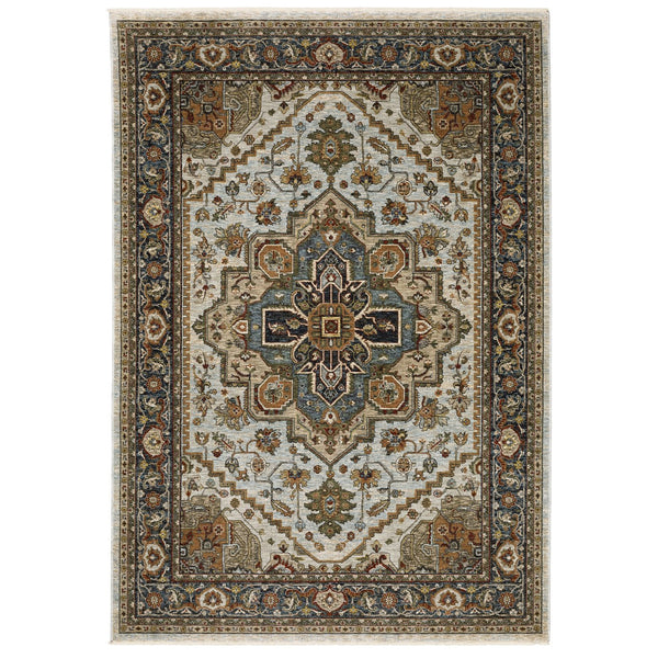 Oriental Weavers Aberdeen Beige/Sky Blue Indoor Area Rug - Luxurious Heirloom Design With Bohemian Flair And Durability Beige,Sky Blue Polyester A1144w240rdst