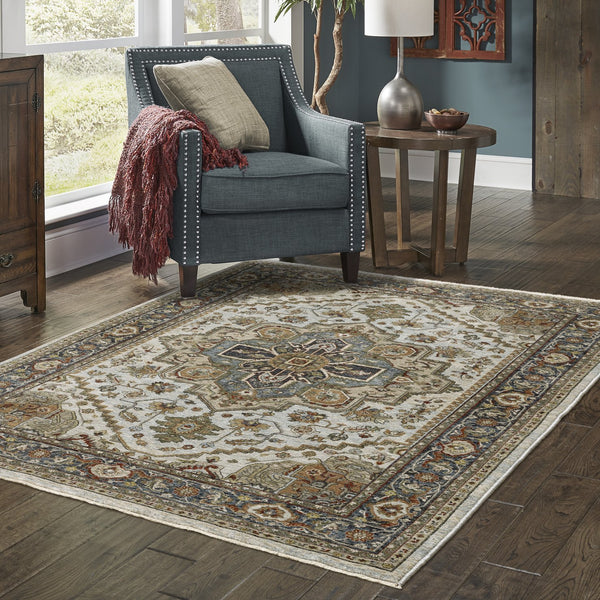 Oriental Weavers Aberdeen Beige/Sky Blue Indoor Area Rug - Luxurious Heirloom Design With Bohemian Flair And Durability Beige,Sky Blue Polyester A1144w365446st