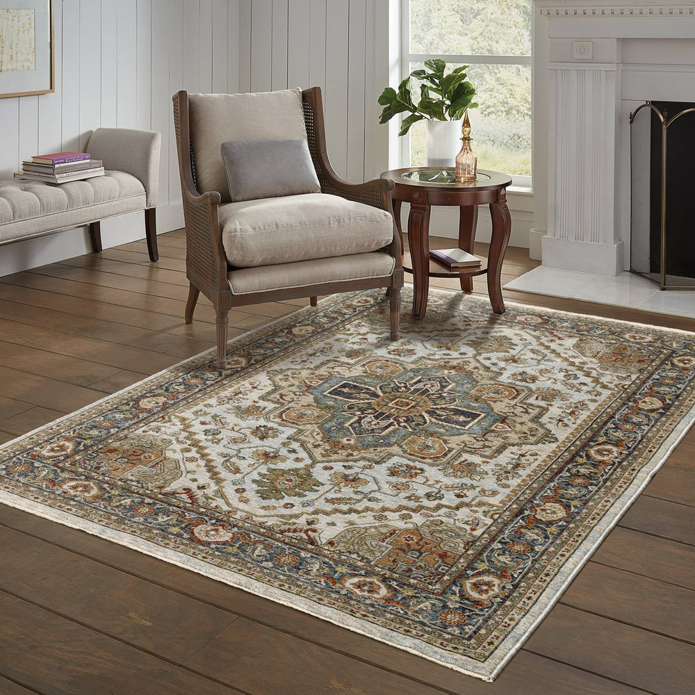 Oriental Weavers Aberdeen Beige/Sky Blue Indoor Area Rug - Luxurious Heirloom Design With Bohemian Flair And Durability Beige,Sky Blue Polyester A1144w240rdst