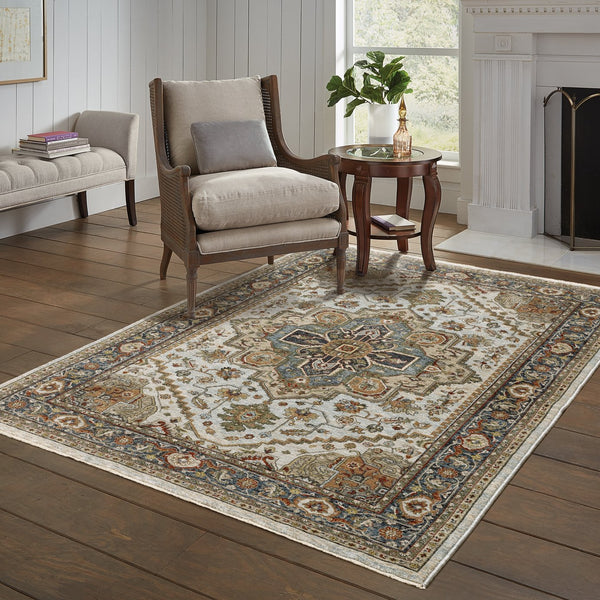 Oriental Weavers Aberdeen Beige/Sky Blue Indoor Area Rug - Luxurious Heirloom Design With Bohemian Flair And Durability Beige,Sky Blue Polyester A1144w365446st