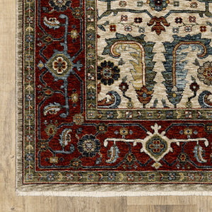 Oriental Weavers Aberdeen Indoor Area Rug – Exquisite Heirloom Design With Rich Jewel Tones And Soft Polyester Weave Ivory,Red Polyester A144d1068235st