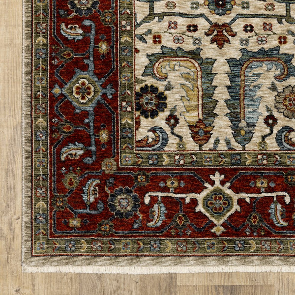 Oriental Weavers Aberdeen Indoor Area Rug – Exquisite Heirloom Design With Rich Jewel Tones And Soft Polyester Weave Ivory,Red Polyester A144d1068235st