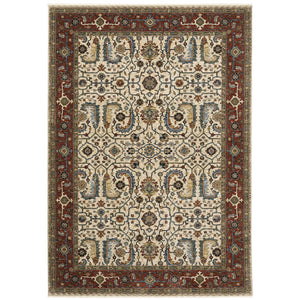 Oriental Weavers Aberdeen Indoor Area Rug – Exquisite Heirloom Design With Rich Jewel Tones And Soft Polyester Weave Ivory,Red Polyester A144d1060092st