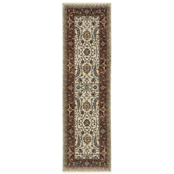 Oriental Weavers Aberdeen Indoor Area Rug – Exquisite Heirloom Design With Rich Jewel Tones And Soft Polyester Weave Ivory,Red Polyester A144d1068235st