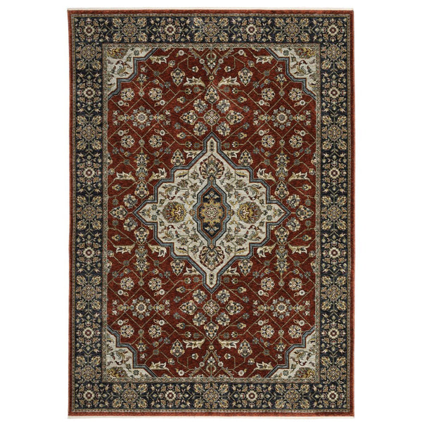 Oriental Weavers Aberdeen Indoor Area Rug - Exquisite Heirloom Design With Jewel Tones And Soft Polyester Craftsmanship Red,Blue Polyester A4151r060092st