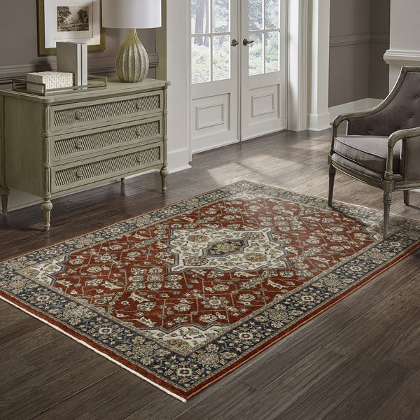 Oriental Weavers Aberdeen Indoor Area Rug - Exquisite Heirloom Design With Jewel Tones And Soft Polyester Craftsmanship Red,Blue Polyester A4151r060092st
