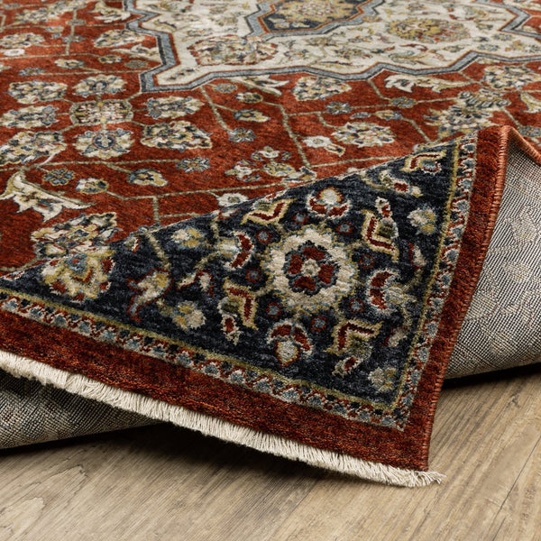 Oriental Weavers Aberdeen Indoor Area Rug - Exquisite Heirloom Design With Jewel Tones And Soft Polyester Craftsmanship Red,Blue Polyester A4151r060092st