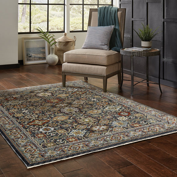 Oriental Weavers Aberdeen Indoor Area Rug - Heritage-inspired Design, Soft Polyester, Durable, Elegant Jewel Tones Blue,Multi Polyester A4922d100153st