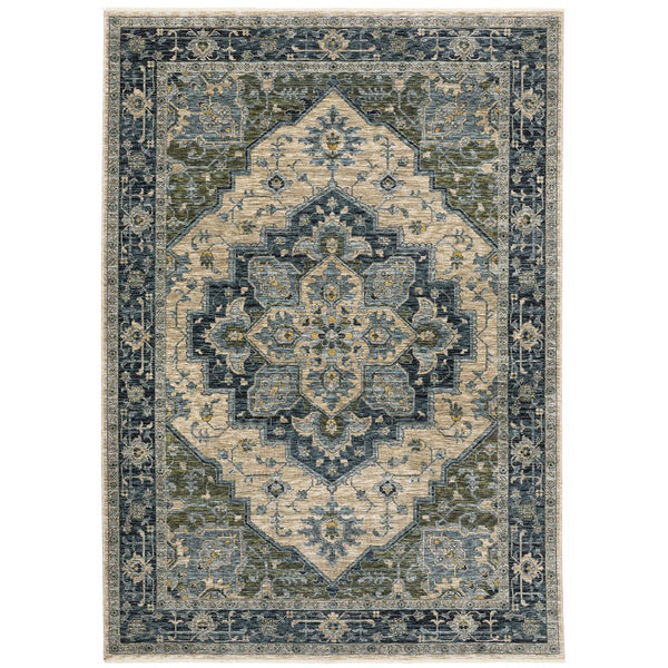 Oriental Weavers Aberdeen Indoor Area Rug - Luxurious Heirloom Design In Jewel Tones For Timeless Home Décor Blue,Tan Polyester A051g1060092st