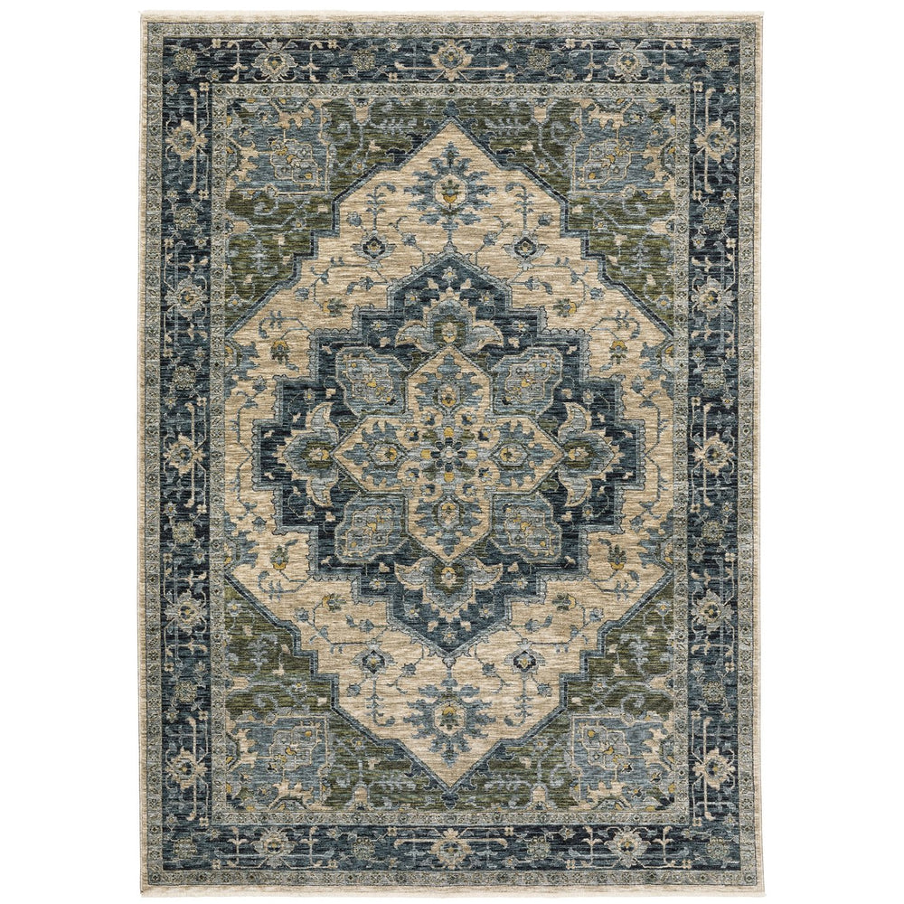 Oriental Weavers Aberdeen Blue/Tan Indoor Area Rug - Luxurious Softness, Durable Design & Timeless Bohemian Elegance Blue,Tan Polyester A051g1240rdst