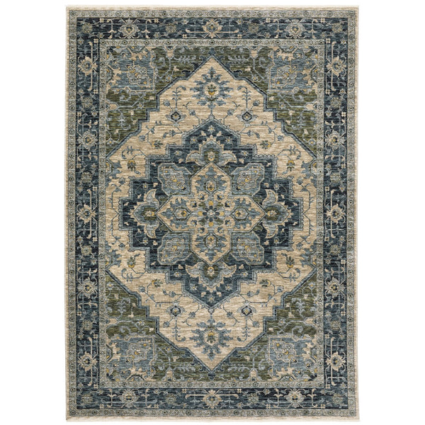 Oriental Weavers Aberdeen Blue/Tan Indoor Area Rug - Luxurious Softness, Durable Design & Timeless Bohemian Elegance Blue,Tan Polyester A051g1240rdst
