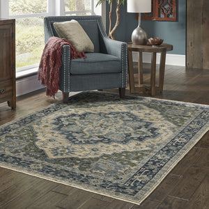Oriental Weavers Aberdeen Blue/Tan Indoor Area Rug - Luxurious Softness, Durable Design & Timeless Bohemian Elegance Blue,Tan Polyester A051g1365446st