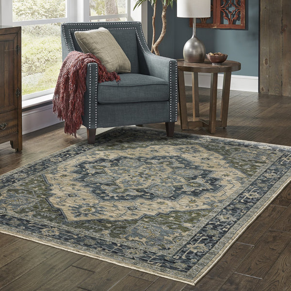 Oriental Weavers Aberdeen Blue/Tan Indoor Area Rug - Luxurious Softness, Durable Design & Timeless Bohemian Elegance Blue,Tan Polyester A051g1365446st