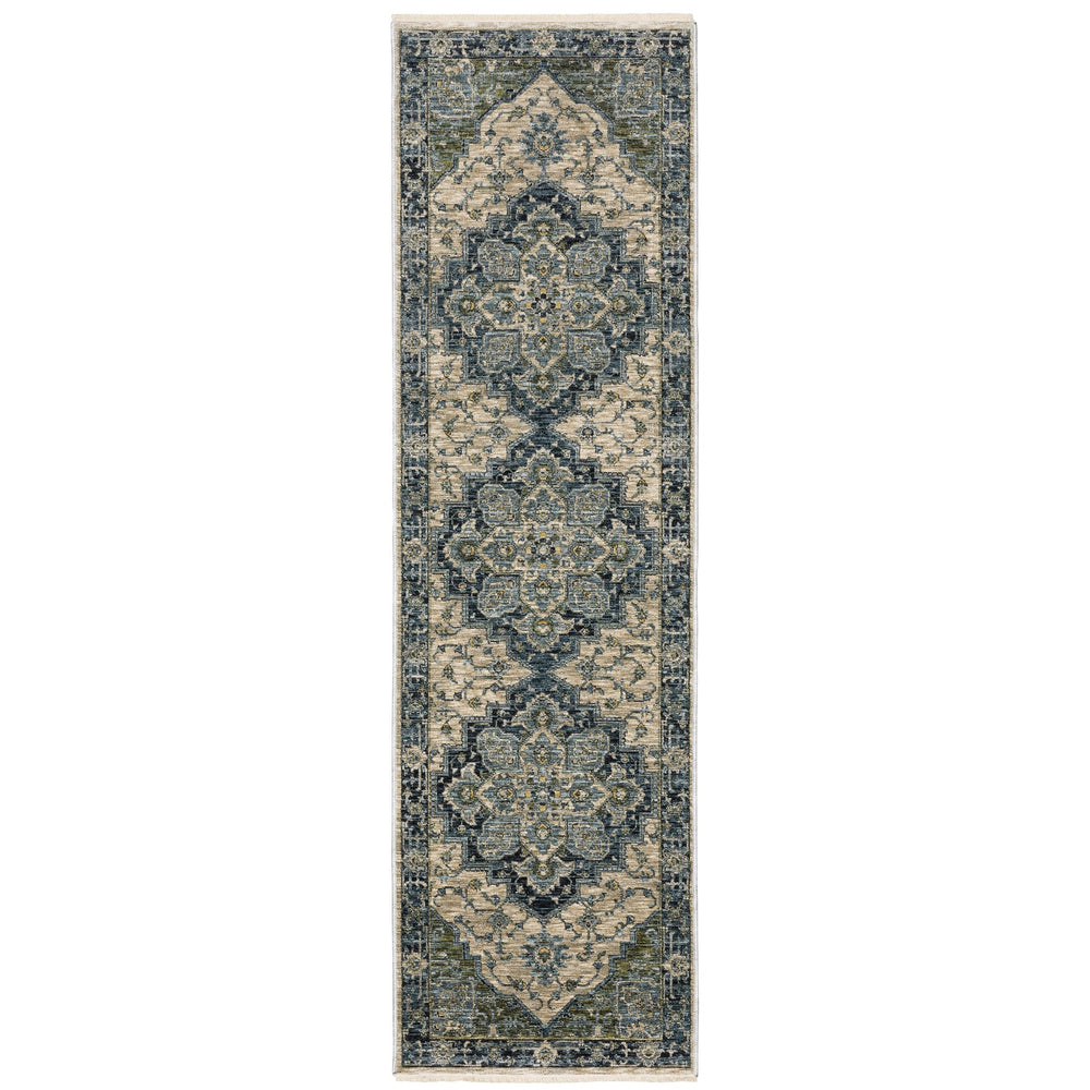 Oriental Weavers Aberdeen Indoor Area Rug - Luxurious Heirloom Design In Jewel Tones For Timeless Home Décor Blue,Tan Polyester A051g1068235st