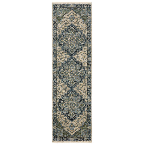 Oriental Weavers Aberdeen Indoor Area Rug - Luxurious Heirloom Design In Jewel Tones For Timeless Home Décor Blue,Tan Polyester A051g1068235st