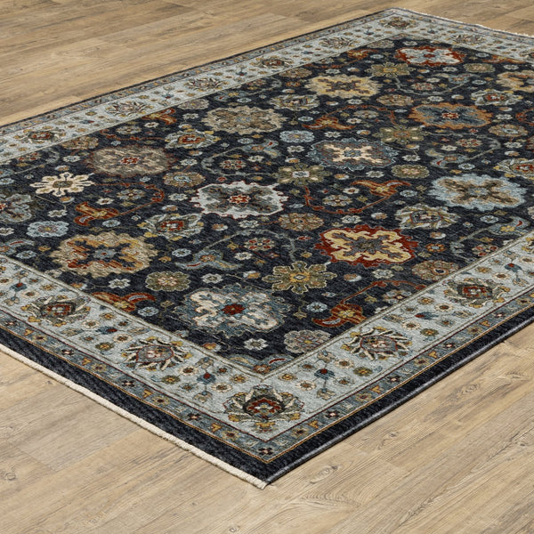 Oriental Weavers Aberdeen Blue Multi Indoor Area Rug - Elegant Heirloom Design, Soft Polyester, Bohemian Flair Blue,Multi Polyester A561b1365446st