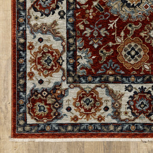 Oriental Weavers Aberdeen Indoor Area Rug - Elegant Heirloom Design With Rich Jewel Tones For Timeless Decor Red,Ivory Polyester A562r1068235st