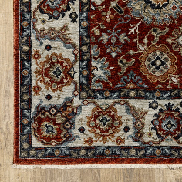 Oriental Weavers Aberdeen Indoor Area Rug - Elegant Heirloom Design With Rich Jewel Tones For Timeless Decor Red,Ivory Polyester A562r1068235st