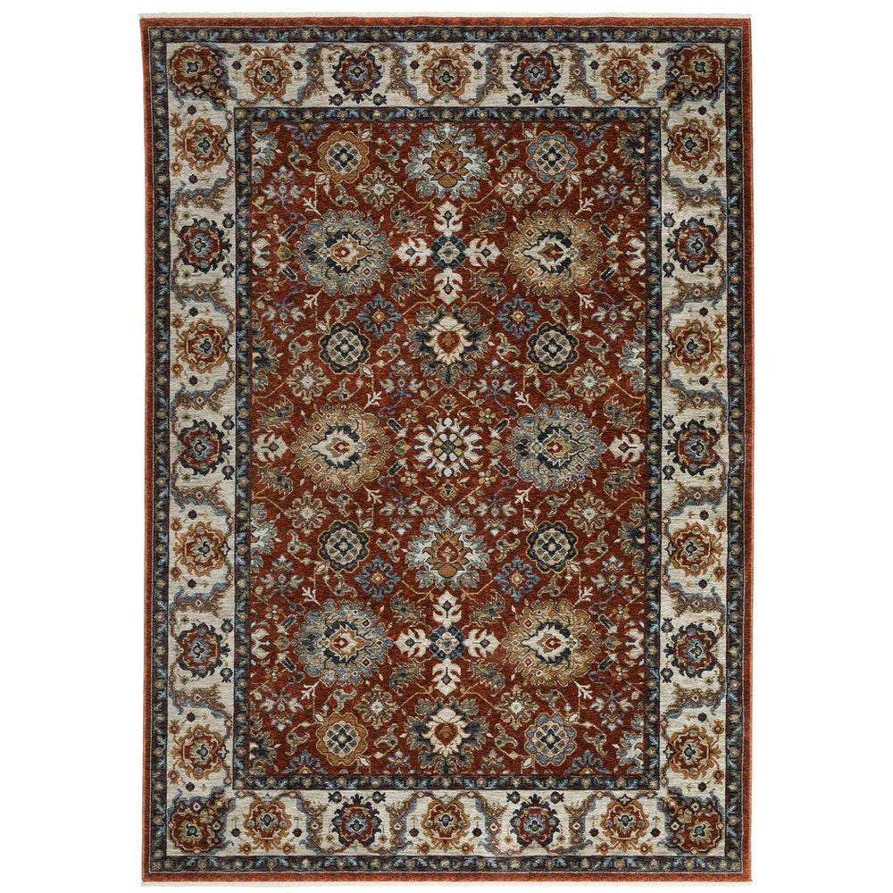 Oriental Weavers Aberdeen Indoor Area Rug - Elegant Heirloom Design With Rich Jewel Tones For Timeless Decor Red,Ivory Polyester A562r1060092st