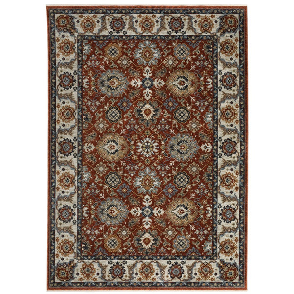 Oriental Weavers Aberdeen Indoor Area Rug - Elegant Heirloom Design With Rich Jewel Tones For Timeless Decor Red,Ivory Polyester A562r1060092st