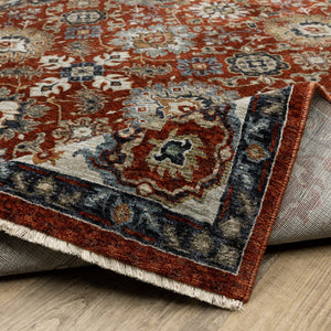 Oriental Weavers Aberdeen Indoor Area Rug - Elegant Heirloom Design With Rich Jewel Tones For Timeless Decor Red,Ivory Polyester A562r1068235st