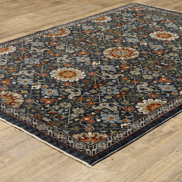 Oriental Weavers Aberdeen Indoor Area Rug - Elegant Heritage Design In Soft Polyester With Jewel Tones & Bohemian Flair Blue,Multi Polyester A006b1060092st