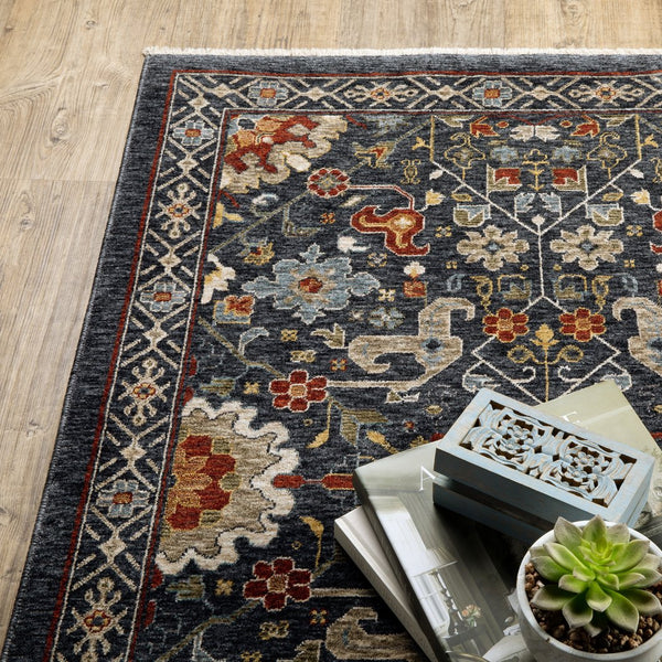 Oriental Weavers Aberdeen Indoor Area Rug - Elegant Heritage Design In Soft Polyester With Jewel Tones & Bohemian Flair Blue,Multi Polyester A006b1060092st