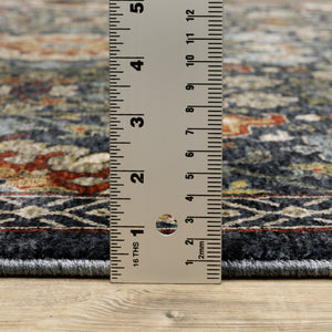 Oriental Weavers Aberdeen Indoor Area Rug - Elegant Heritage Design In Soft Polyester With Jewel Tones & Bohemian Flair Blue,Multi Polyester A006b1060092st