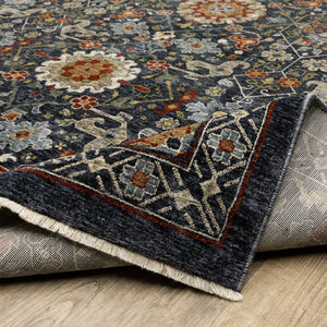 Oriental Weavers Aberdeen Indoor Area Rug - Elegant Heritage Design In Soft Polyester With Jewel Tones & Bohemian Flair Blue,Multi Polyester A006b1060092st