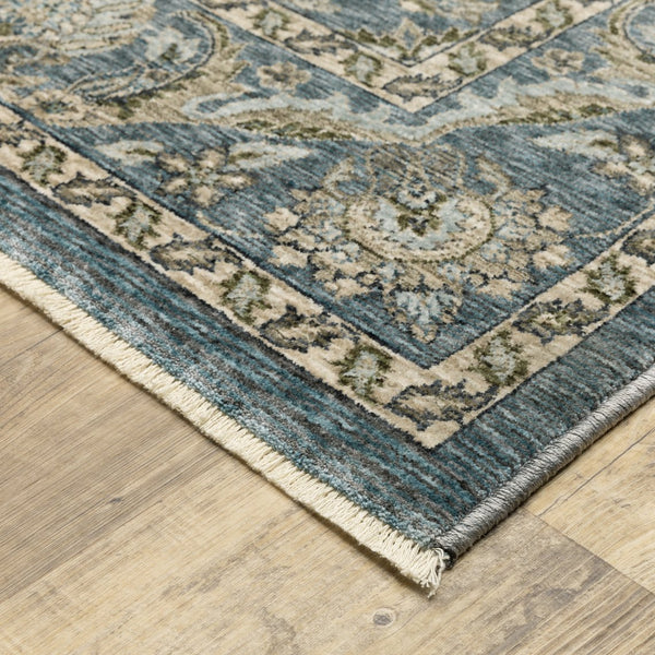 Oriental Weavers Aberdeen Indoor Area Rug - Luxurious Heirloom Design With Soft Polyester And Bohemian Flair Blue,Beige Polyester A070h1200296st