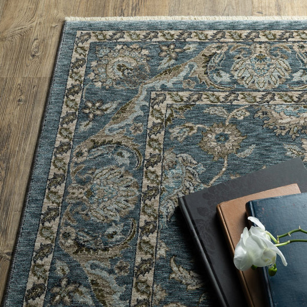 Oriental Weavers Aberdeen Indoor Area Rug - Luxurious Heirloom Design With Soft Polyester And Bohemian Flair Blue,Beige Polyester A070h1200296st