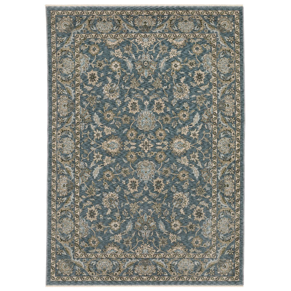 Oriental Weavers Aberdeen Indoor Area Rug - Luxurious Heirloom Design With Soft Polyester And Bohemian Flair Blue,Beige Polyester A070h1200296st