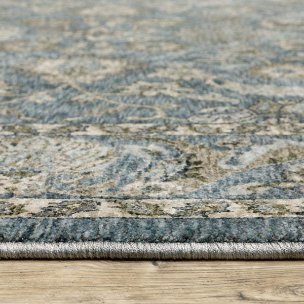 Oriental Weavers Aberdeen Indoor Area Rug - Luxurious Heirloom Design With Soft Polyester And Bohemian Flair Blue,Beige Polyester A070h1200296st