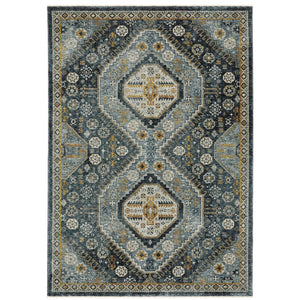 Oriental Weavers Aberdeen Indoor Area Rug - Luxurious Soft Polyester, Vintage Design With Rich Jewel Tones & Fringe Blue,Gold Polyester A7150b060092st