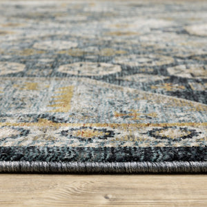 Oriental Weavers Aberdeen Indoor Area Rug - Luxurious Soft Polyester, Vintage Design With Rich Jewel Tones & Fringe Blue,Gold Polyester A7150b068235st