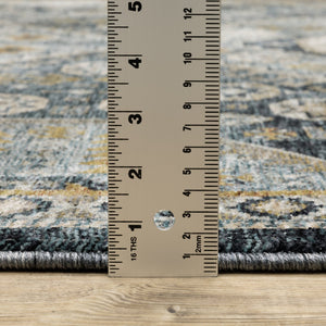 Oriental Weavers Aberdeen Indoor Area Rug - Luxurious Soft Polyester, Vintage Design With Rich Jewel Tones & Fringe Blue,Gold Polyester A7150b068235st