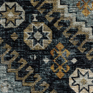 Oriental Weavers Aberdeen Indoor Area Rug - Luxurious Soft Polyester, Vintage Design With Rich Jewel Tones & Fringe Blue,Gold Polyester A7150b068235st